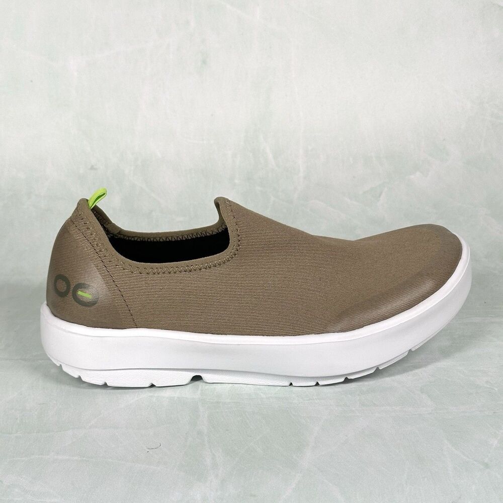 Oofos OOmg eeZee Low Womens 7.5 Shoes Slip On Taupe Comfort Recovery Gym Loafer - Picture 9 of 14